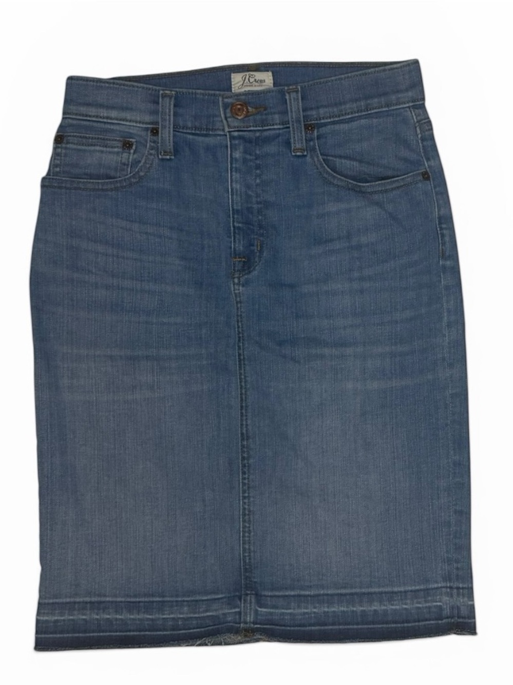 J. Crew Medium Wash Denim Jeans Knee Length Skirt | Size 24 | Fits like XS